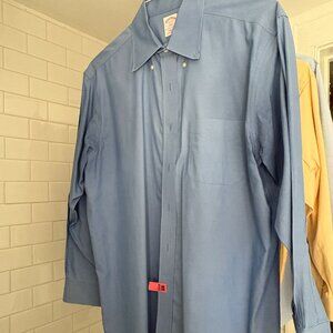 Brooks Brothers Slate Blue, Collared, Button Down Casual Shirt. All Cotton. S 16